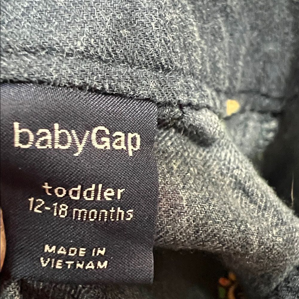 Baby Gap Navy and Red long sleeve cotton floral dress size 12-18 months - Picture 9 of 11